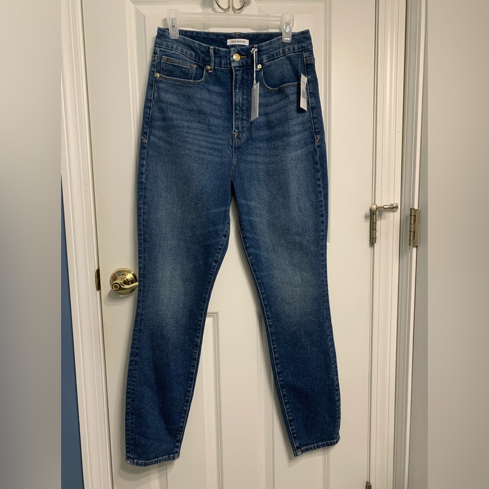 Good American Good Curve Skinny Blue Jeans Size 10/30 NWT